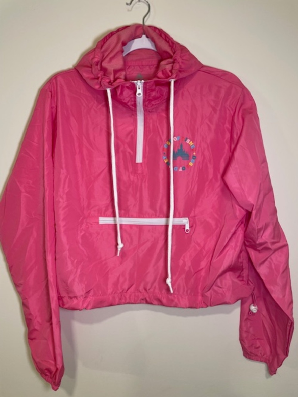 Disney Parks Dose of Disney Pink Cropped Windbreaker Half Zip XL